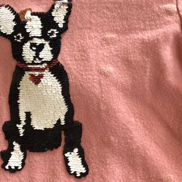 Kid’s Pullover With Sequined French Bulldog & Faux Front Tie - Picture 13 of 13
